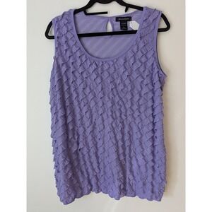 Ashley Stewart Lavender Purple Ruffle Tiered Sleeveless‎ Blouse Top Size 18-20